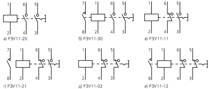 rle shemapodkl reu 11 Реле указательное РЭУ-11