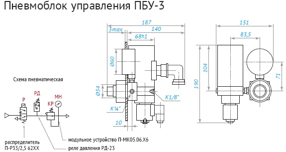 Пневмоблоки управления ПБУ1 ПБУ2 ПБУ3 цена Украина 1