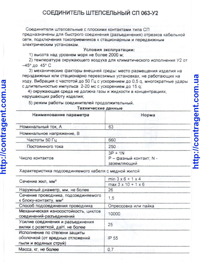 Разъем СП-063 63 А Соединитель СП-063 разъем кабельный СП-063 contragent 1 СП-О63